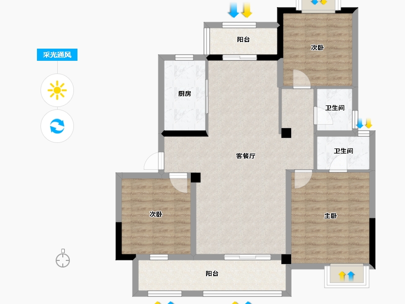 湖北省-武汉市-武汉中国健康谷-98.29-户型库-采光通风