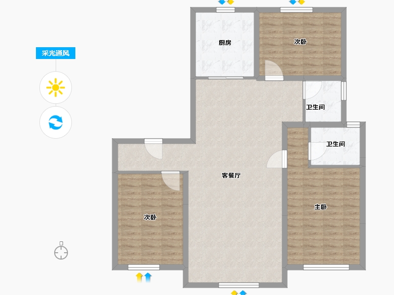 内蒙古自治区-赤峰市-红山郡8期-109.00-户型库-采光通风