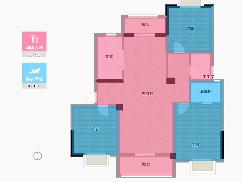 湖北省-武汉市-武汉中国健康谷-93.25-户型库-动静分区