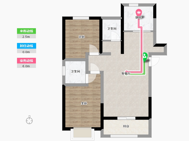 河北省-邯郸市-书香门第-76.00-户型库-动静线