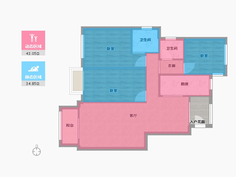 重庆-重庆市-滨江春城-81.00-户型库-动静分区