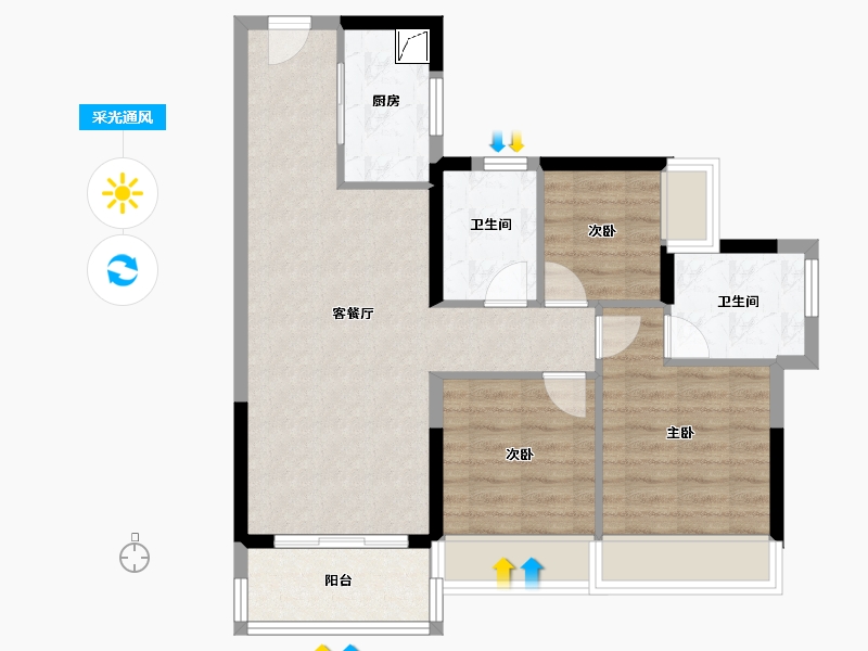 广东省-清远市-正寰·天和-72.80-户型库-采光通风