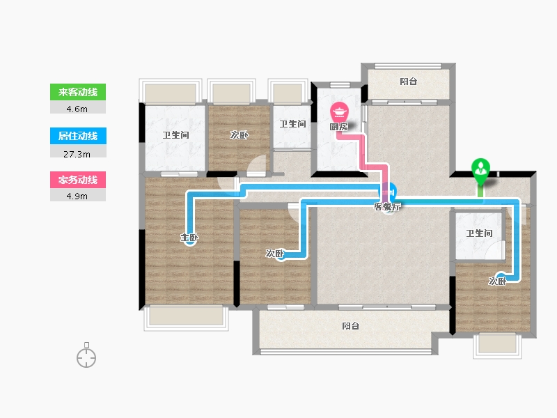 安徽省-阜阳市-颍州正荣府-134.40-户型库-动静线