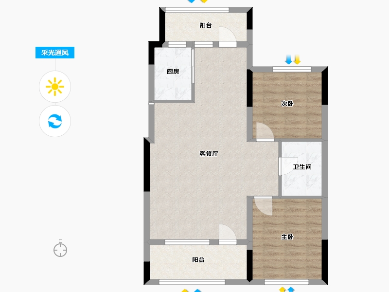 辽宁省-铁岭市-弘业悦府-73.00-户型库-采光通风