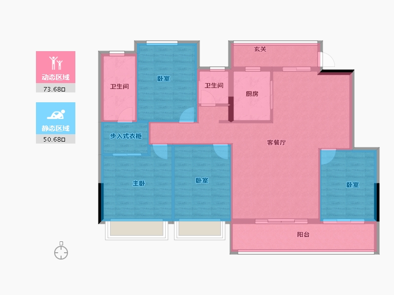 贵州省-黔西南布依族苗族自治州-景地·峰域湾二期-113.00-户型库-动静分区