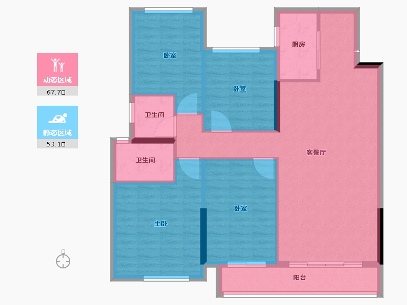 贵州省-黔西南布依族苗族自治州-景地·峰域湾二期-110.00-户型库-动静分区