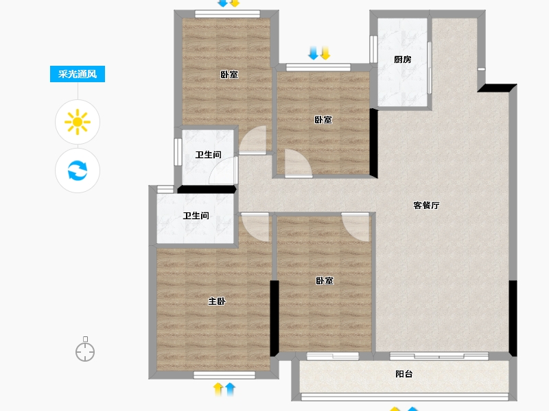 贵州省-黔西南布依族苗族自治州-景地·峰域湾二期-110.00-户型库-采光通风