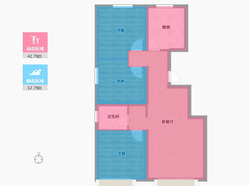 新疆维吾尔自治区-乌鲁木齐市-汇臻城·臻园-67.02-户型库-动静分区