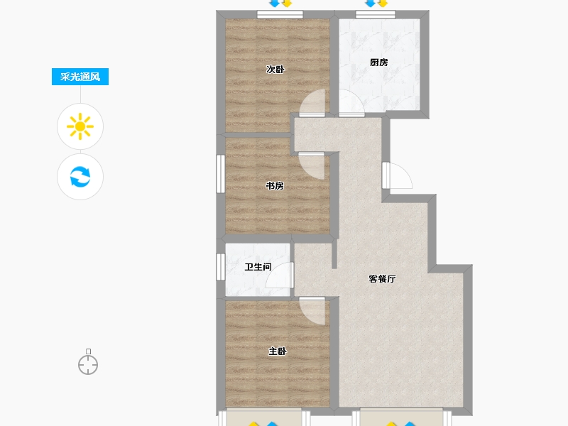 新疆维吾尔自治区-乌鲁木齐市-汇臻城·臻园-67.02-户型库-采光通风