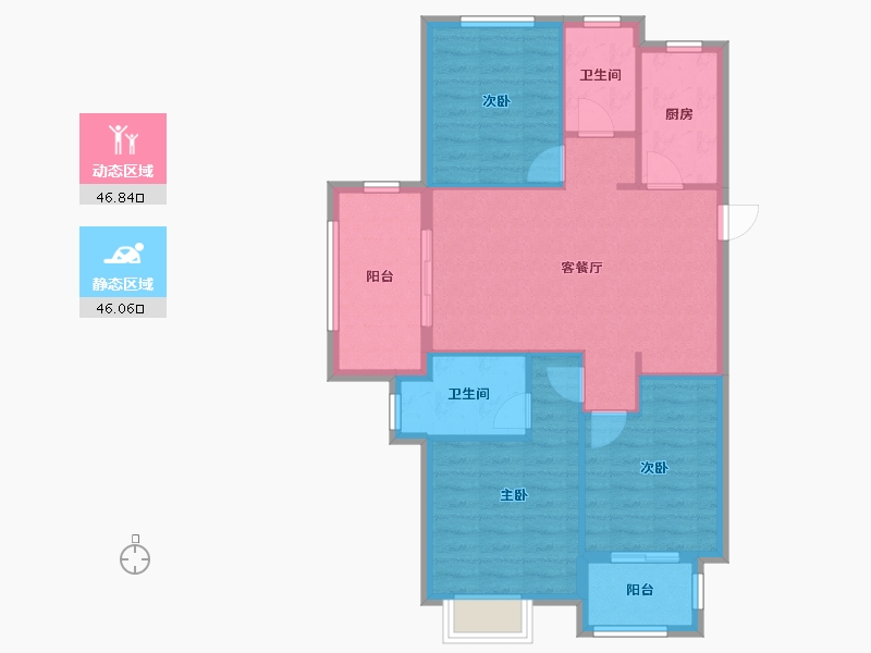 福建省-宁德市-金域悦城三期-84.00-户型库-动静分区