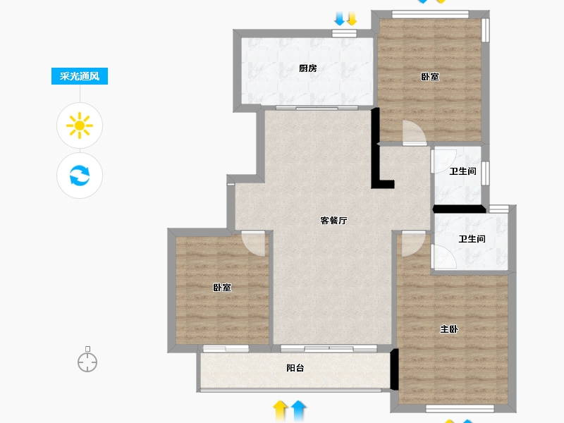 贵州省-黔西南布依族苗族自治州-景地·峰域湾二期-95.20-户型库-采光通风