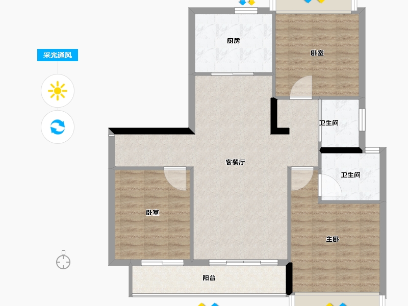 贵州省-黔西南布依族苗族自治州-景地·峰域湾二期-94.00-户型库-采光通风