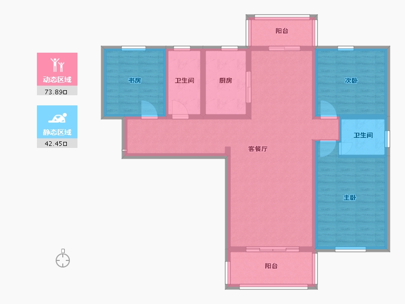 湖北省-十堰市-时代新城-113.00-户型库-动静分区