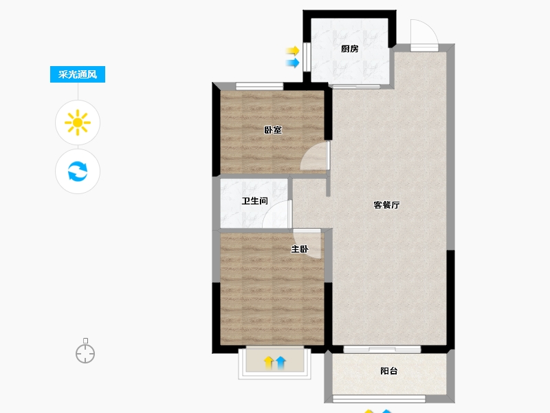 山西省-吕梁市-天福·幸福家园-69.70-户型库-采光通风