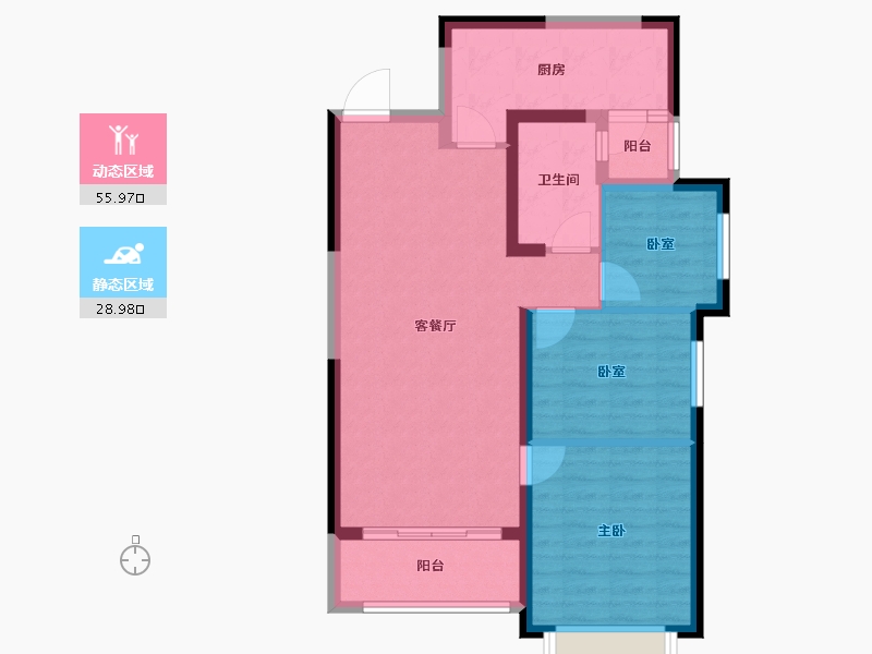 山西省-吕梁市-吕梁恒大御府-75.86-户型库-动静分区