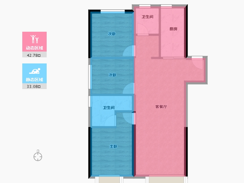 黑龙江省-齐齐哈尔市-中国通新中央公园-68.00-户型库-动静分区