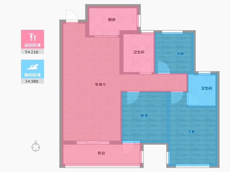 广西壮族自治区-柳州市-绿城杨柳郡-80.00-户型库-动静分区