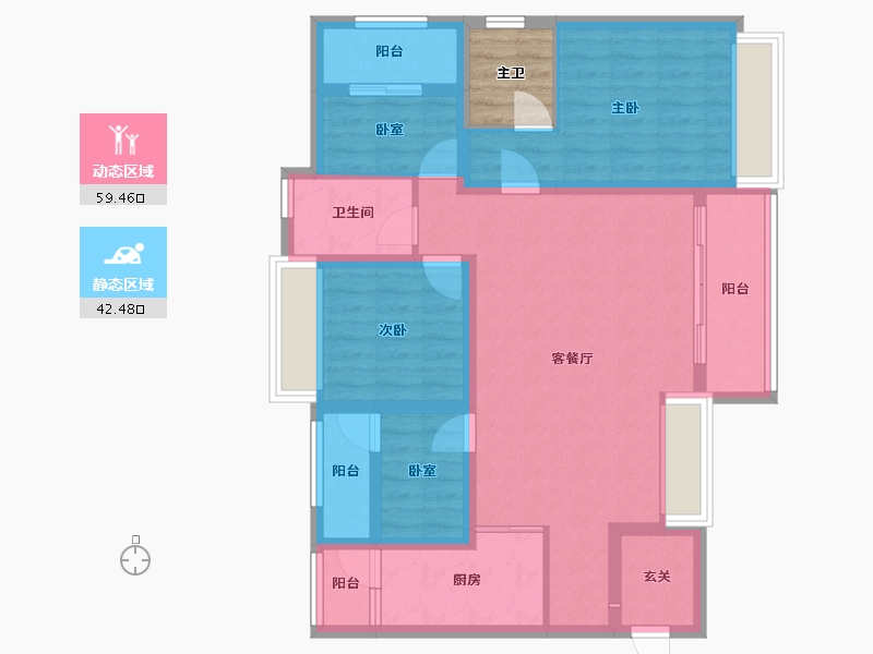 四川省-成都市-华熙528艺术村-93.35-户型库-动静分区