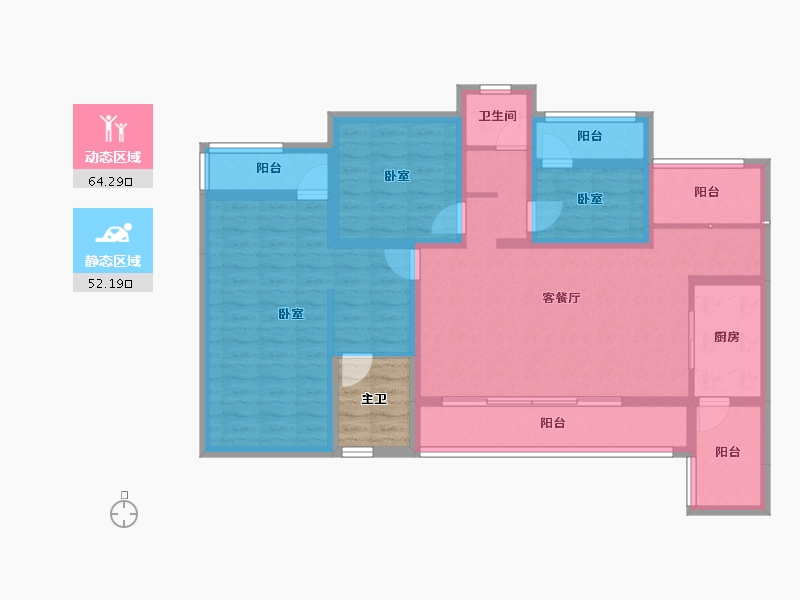 四川省-成都市-华熙528艺术村-107.29-户型库-动静分区