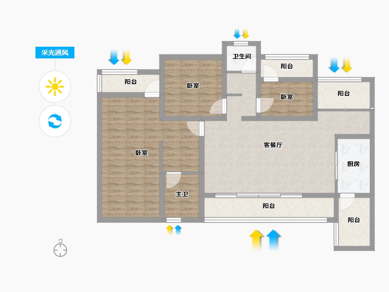 四川省-成都市-华熙528艺术村-107.29-户型库-采光通风