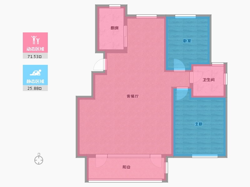 山东省-青岛市-融创阿朵小镇-87.45-户型库-动静分区