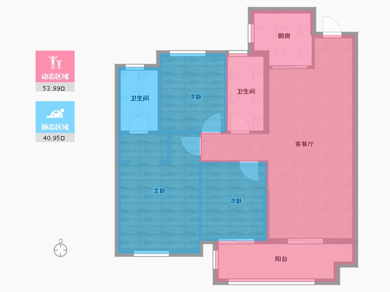 福建省-宁德市-金域悦城三期-85.57-户型库-动静分区