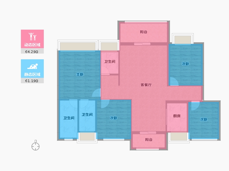 湖南省-郴州市-金麟府-113.29-户型库-动静分区