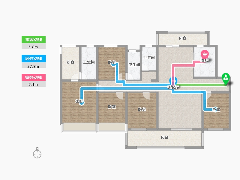 湖南省-郴州市-金麟府-166.01-户型库-动静线