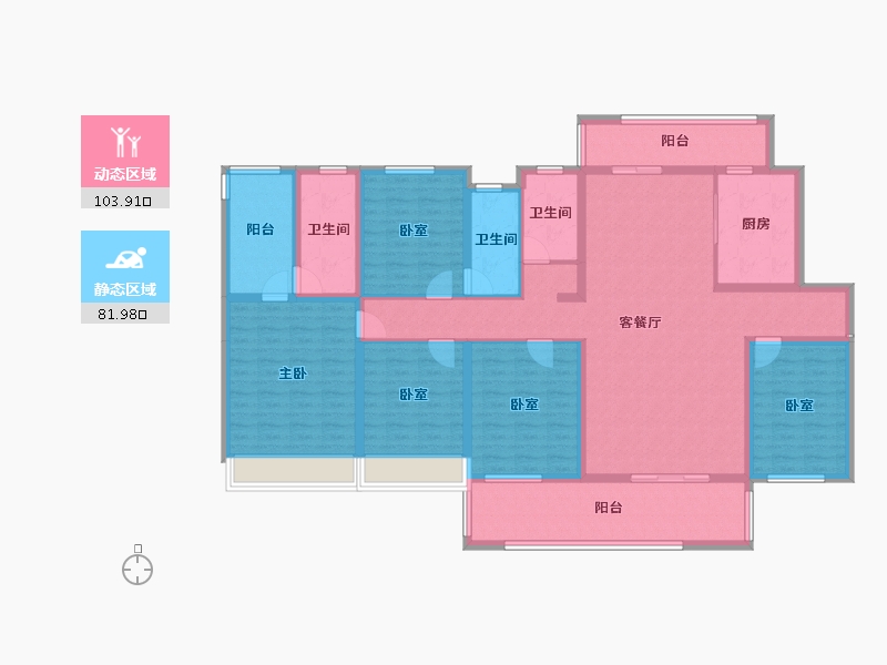 湖南省-郴州市-金麟府-166.01-户型库-动静分区