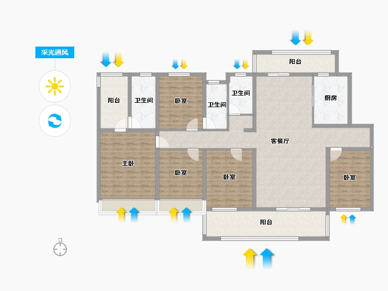 湖南省-郴州市-金麟府-166.01-户型库-采光通风