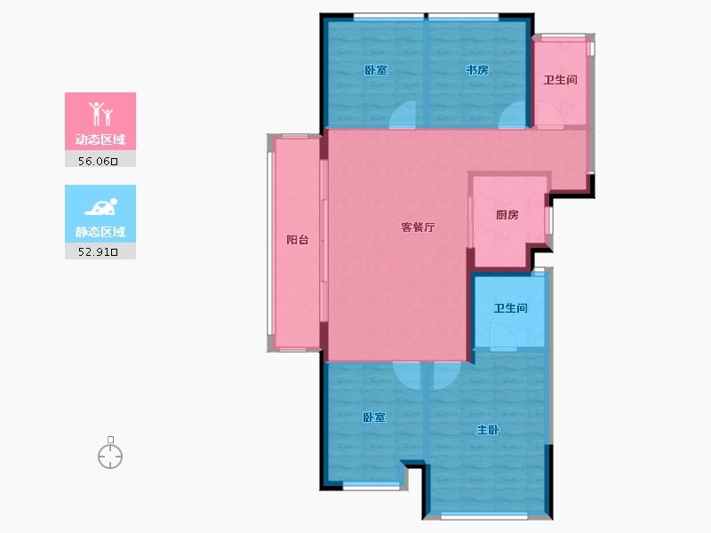 广西壮族自治区-柳州市-绿城杨柳郡-99.19-户型库-动静分区