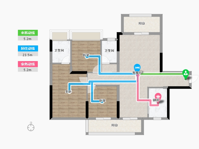 湖南省-郴州市-锦绣金湾-99.87-户型库-动静线