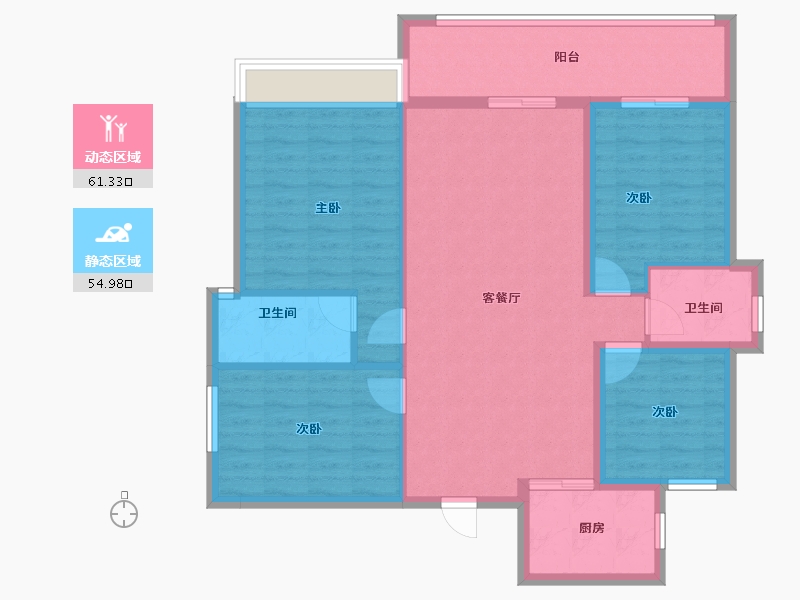 湖南省-郴州市-金麟府-105.20-户型库-动静分区