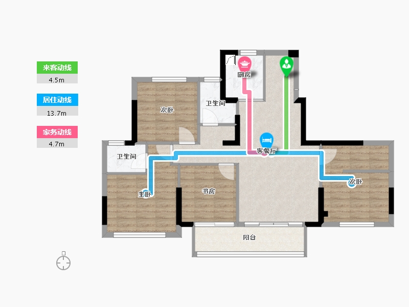 福建省-三明市-福建一建悦龙郡-88.94-户型库-动静线