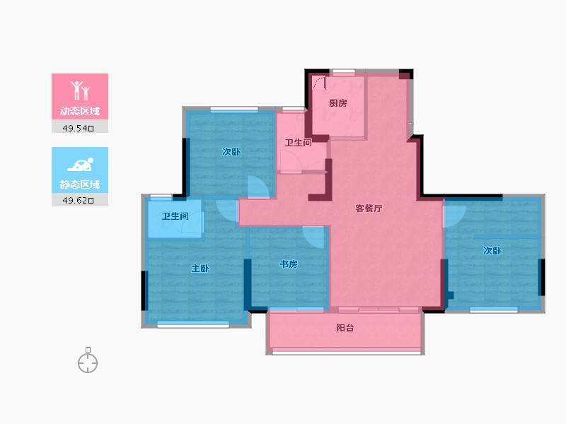 福建省-三明市-福建一建悦龙郡-88.94-户型库-动静分区