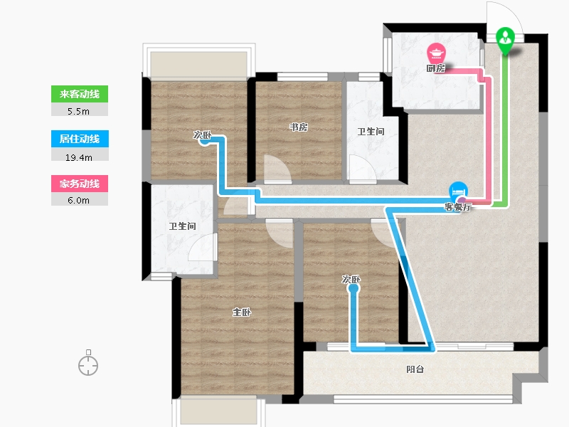 湖北省-十堰市-招商·兰溪谷-95.60-户型库-动静线