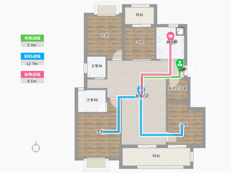 福建省-宁德市-建发书香府邸-92.79-户型库-动静线