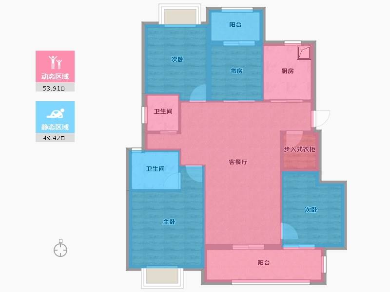 福建省-宁德市-建发书香府邸-92.79-户型库-动静分区