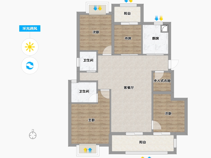 福建省-宁德市-建发书香府邸-92.79-户型库-采光通风