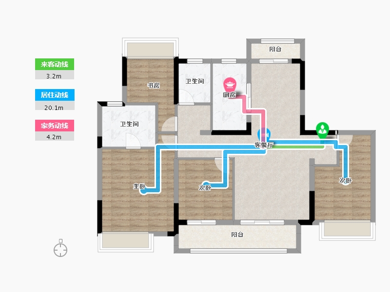 湖北省-十堰市-招商·兰溪谷-107.41-户型库-动静线