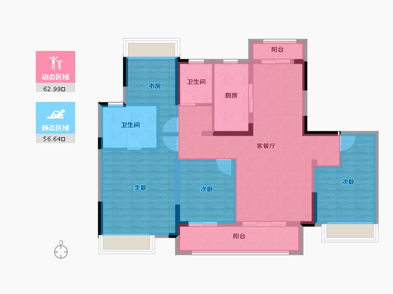 湖北省-十堰市-招商·兰溪谷-107.41-户型库-动静分区