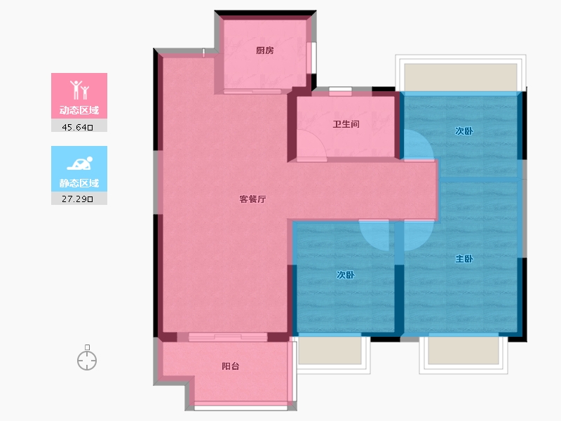 湖北省-十堰市-汉成国宾府-64.75-户型库-动静分区