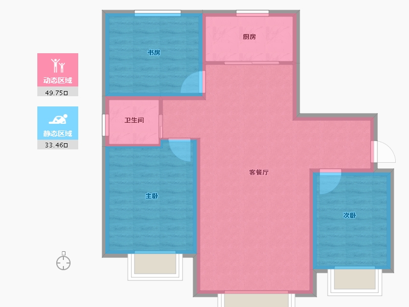 新疆维吾尔自治区-乌鲁木齐市-阳光康城-74.66-户型库-动静分区