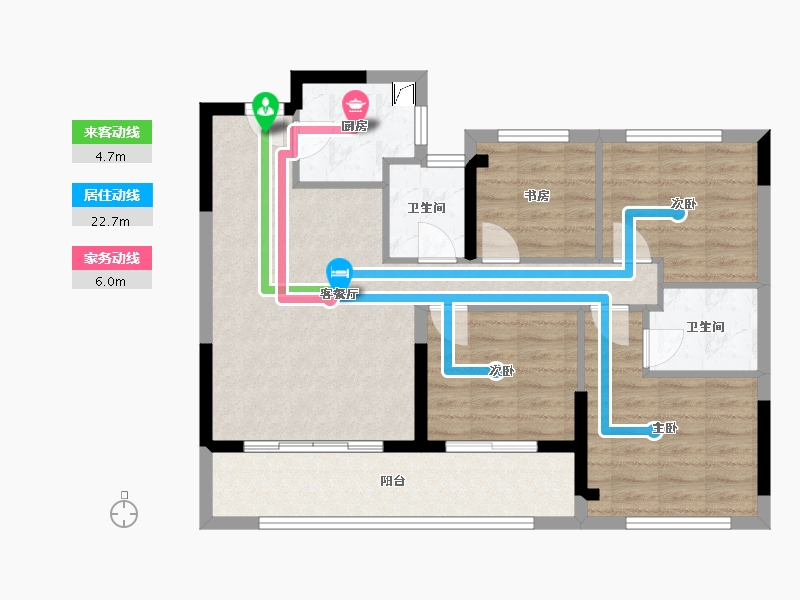 福建省-三明市-福建一建悦龙郡-85.77-户型库-动静线