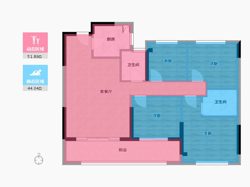 福建省-三明市-福建一建悦龙郡-85.77-户型库-动静分区