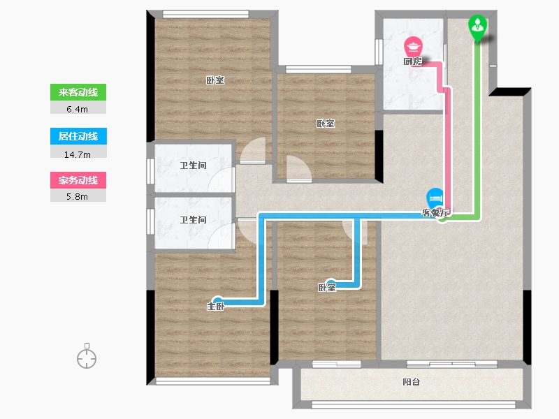 贵州省-黔西南布依族苗族自治州-景地·峰域湾二期-116.80-户型库-动静线