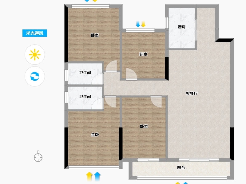 贵州省-黔西南布依族苗族自治州-景地·峰域湾二期-116.80-户型库-采光通风