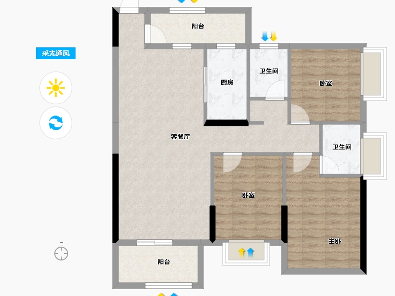 湖南省-郴州市-锦绣金湾-93.04-户型库-采光通风