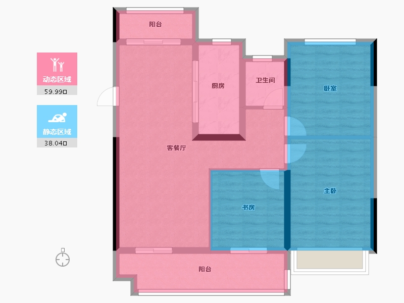 安徽省-阜阳市-百润居东坡印-88.00-户型库-动静分区