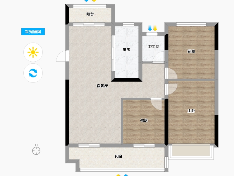 安徽省-阜阳市-百润居东坡印-88.00-户型库-采光通风